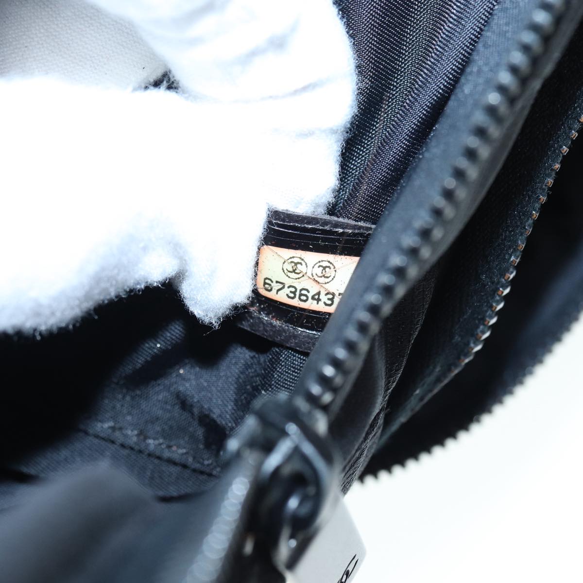 CHANEL New Travel Line Travel Case Nylon Black CC yk14766