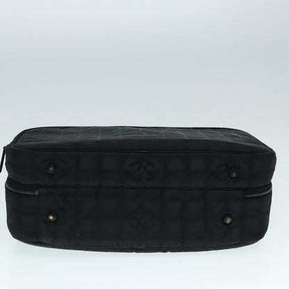 CHANEL New Travel Line Travel Case Nylon Black CC yk14766