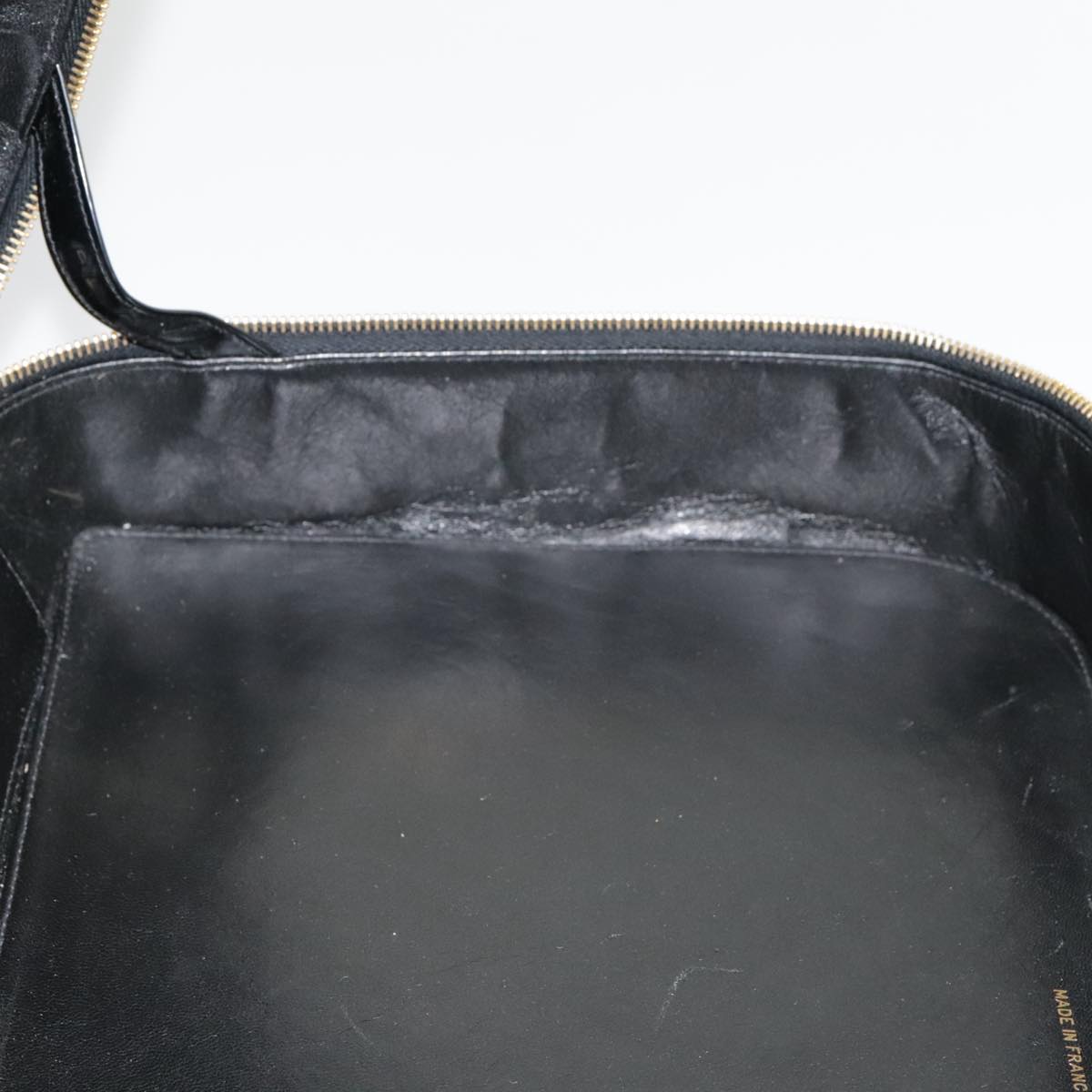 CHANEL Matelasse Chain Hand Bag Enamel Black Gold CC yk14913