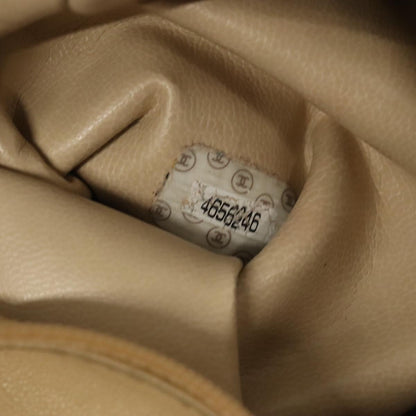 CHANEL COCO Mark Chain Tote Bag Straw Leather Beige Gold CC yk14915