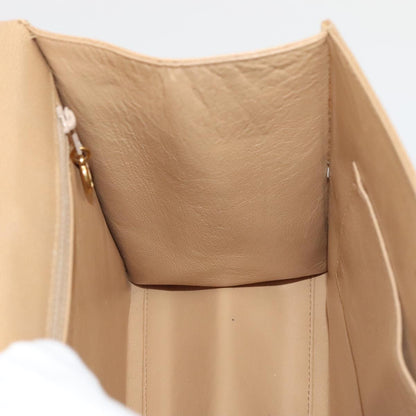 CHANEL Turn Lock Shoulder Bag Caviar Skin Beige Gold CC yk14960A