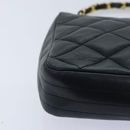 CHANEL Matelasse COCO Mark Chain Stone Bag Lamb Skin Black CC yk15007A