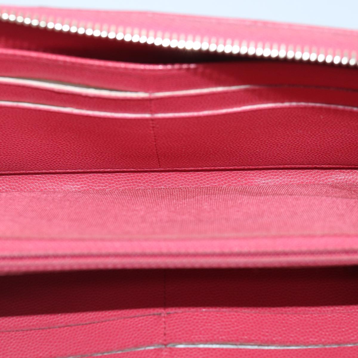 CHANEL Matelasse Long Wallet Caviar Skin Pink Gold CC yk15041