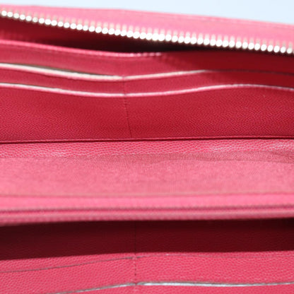 CHANEL Matelasse Long Wallet Caviar Skin Pink Gold CC yk15041