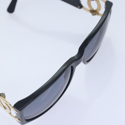 CHANEL Sunglasses Plastic Metal Black Gold CC yk15060