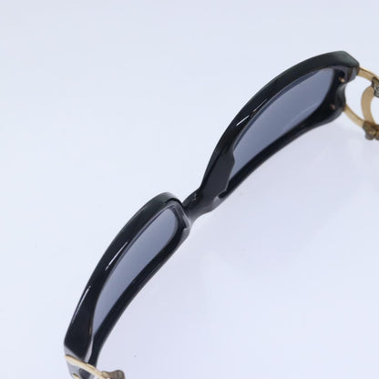 CHANEL Sunglasses Plastic Metal Black Gold CC yk15060