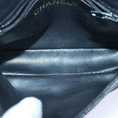 CHANEL Bicolore Chain Waist bag Leather Black Gold CC yk15152
