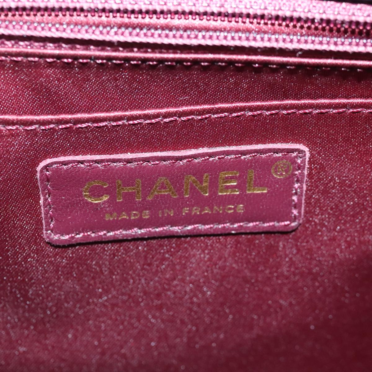 CHANEL Matelasse  COCO Mark Chain Bag Lamb Skin Black Gold CC yk15214A