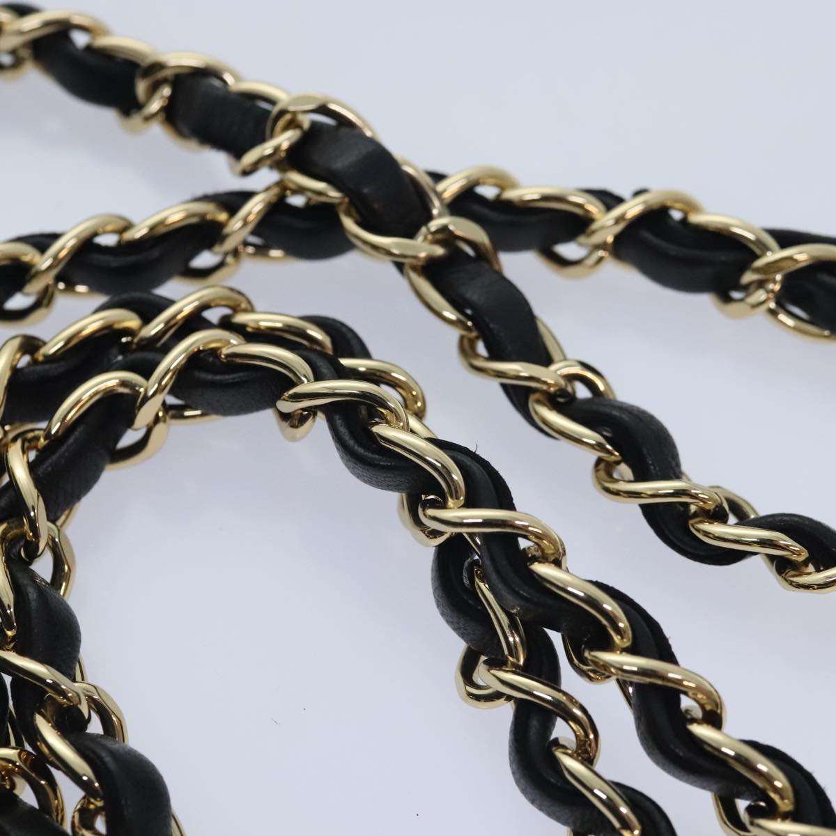 CHANEL Matelasse  COCO Mark Chain Bag Lamb Skin Black Gold CC yk15214A