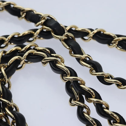 CHANEL Matelasse  COCO Mark Chain Bag Lamb Skin Black Gold CC yk15214A