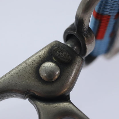 CHANEL Neck Strap Nylon Blue Silver CC yk15223