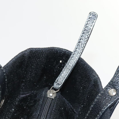 CHANEL Paris Biarritz PM Hand Bag Coated Canvas Black Silver CC yk15242