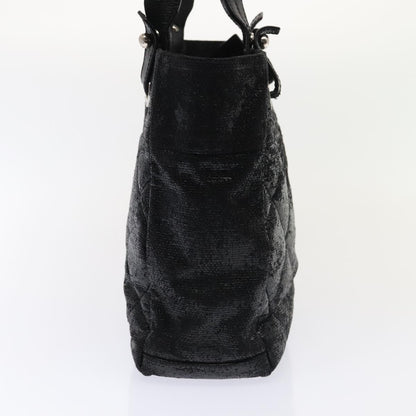 CHANEL Paris Biarritz PM Hand Bag Coated Canvas Black Silver CC yk15242