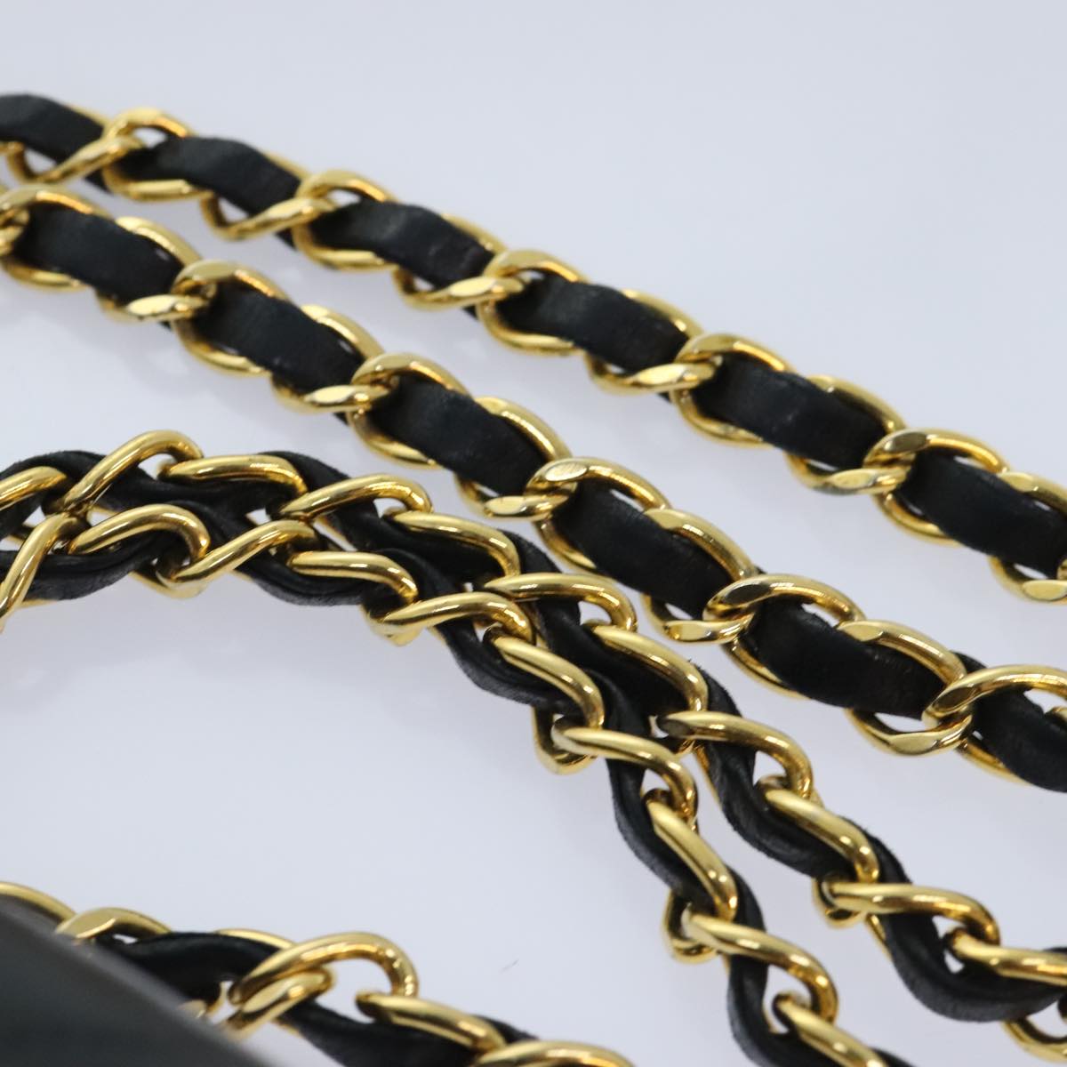 CHANEL Matelasse Turn Lock Chain Shoulder Bag Lamb Skin Black CC yk15263A