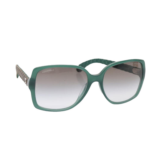 CHANEL Sunglasses plastic Green CC yk15278