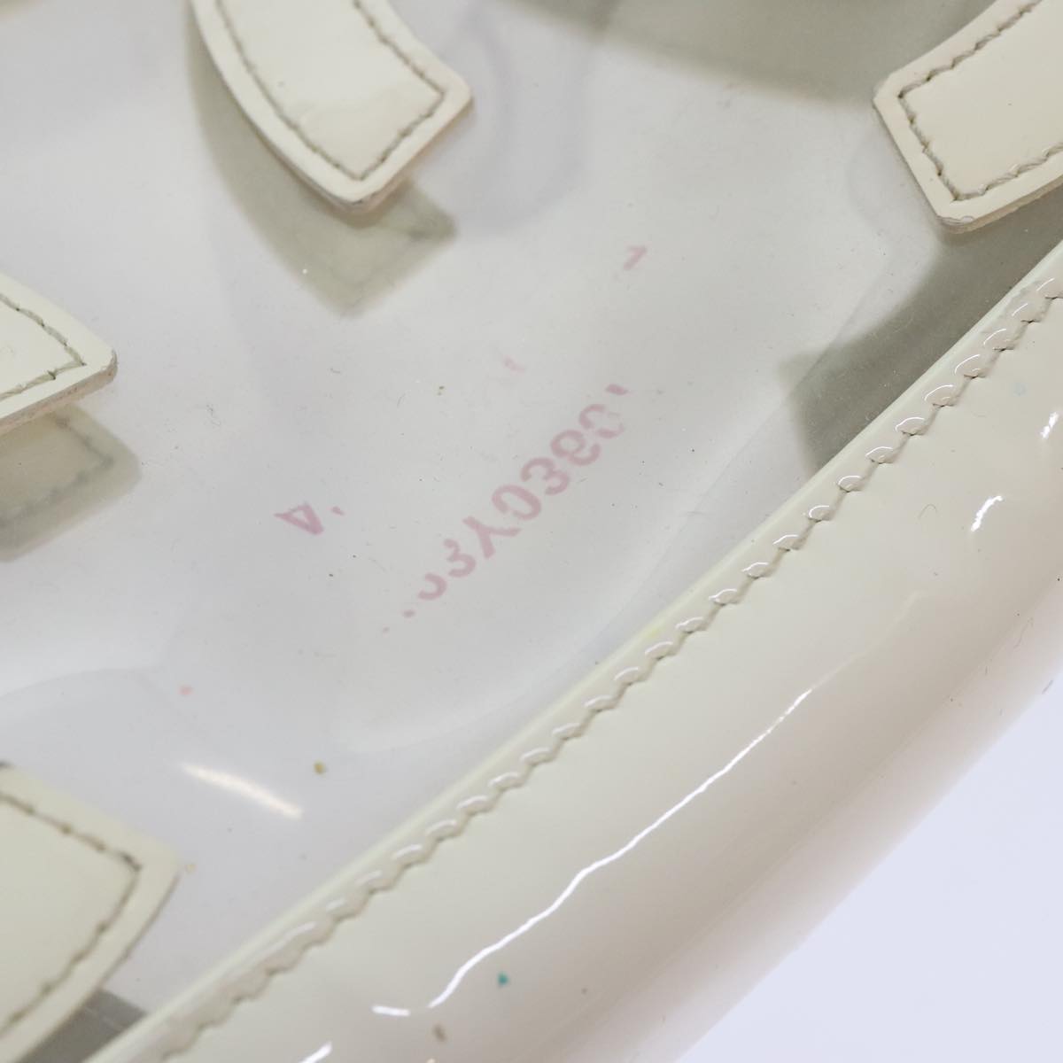 CHANEL Triple Coco Tote Bag Vinyl White Gold CC yk15356