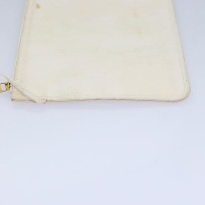 CHANEL Triple Coco Tote Bag Vinyl White Gold CC yk15356