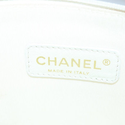 CHANEL Triple Coco Tote Bag Vinyl White Gold CC yk15356