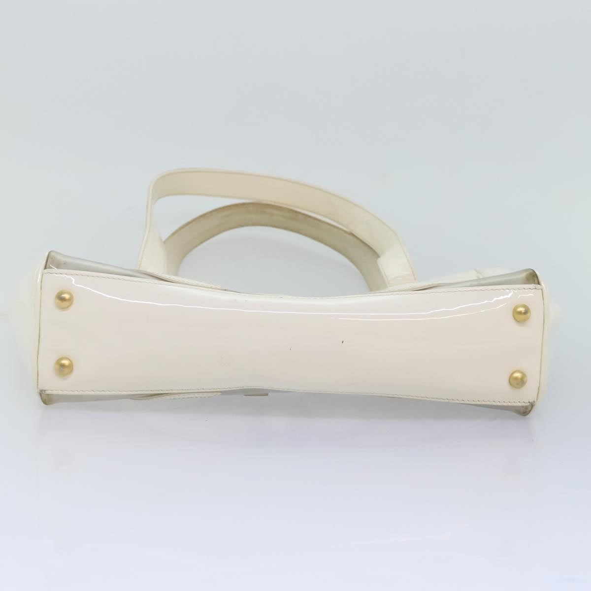 CHANEL Triple Coco Tote Bag Vinyl White Gold CC yk15356
