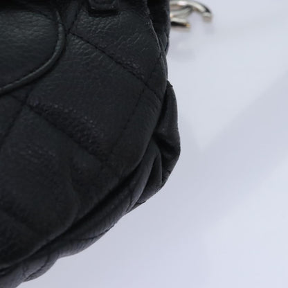 CHANEL Matelasse Waist bag Caviar Skin Black Silver CC yk15369