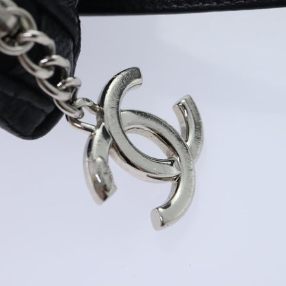 CHANEL Matelasse Waist bag Caviar Skin Black Silver CC yk15369