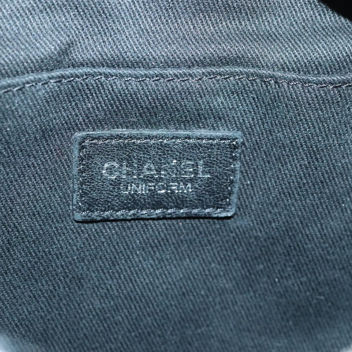 CHANEL Matelasse Waist bag Caviar Skin Black Silver CC yk15369
