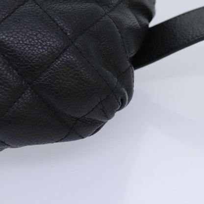 CHANEL Matelasse Waist bag Caviar Skin Black Silver CC yk15369