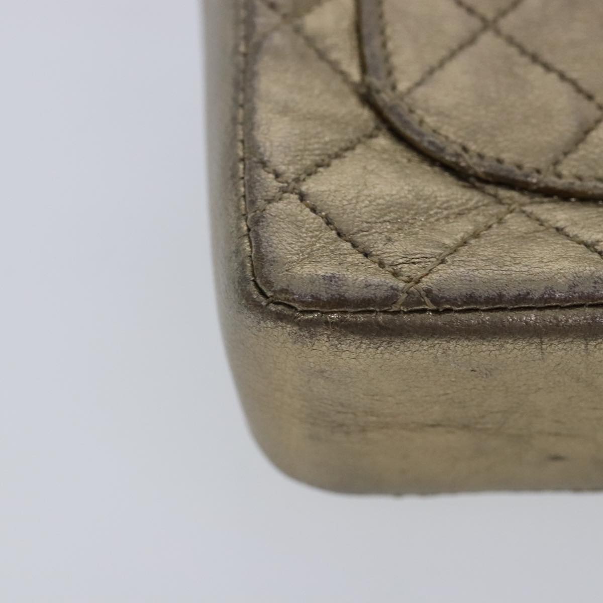 CHANEL Mini Mini Matelasse Chain Pouch Lamb Skin Gold CC yk15423