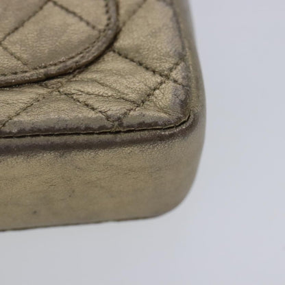 CHANEL Mini Mini Matelasse Chain Pouch Lamb Skin Gold CC yk15423