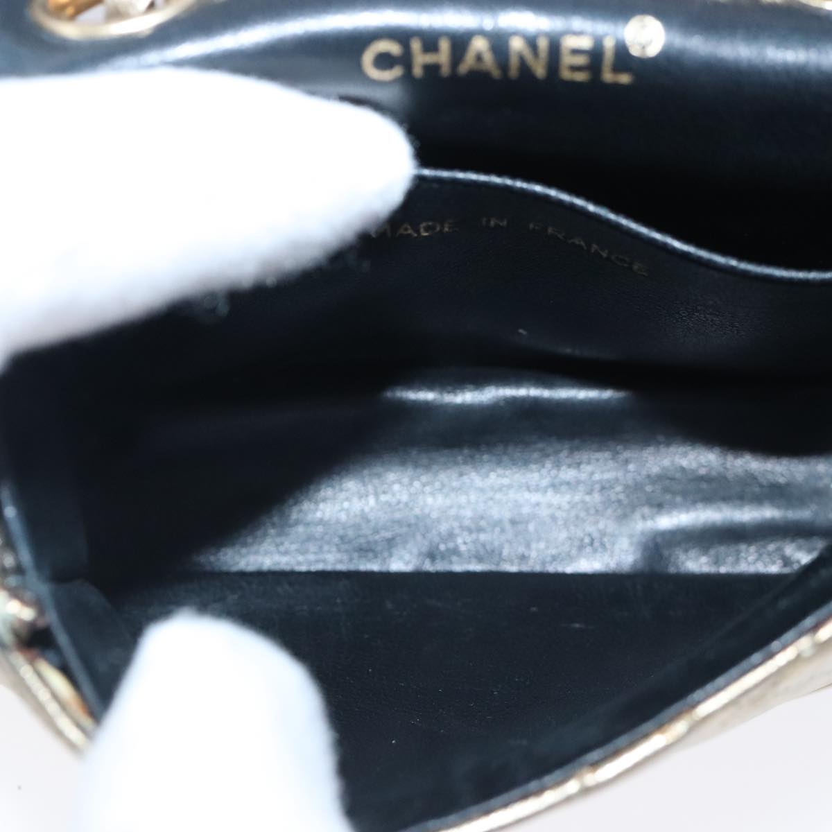 CHANEL Mini Mini Matelasse Chain Pouch Lamb Skin Gold CC yk15423