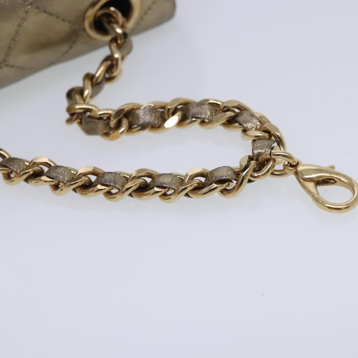CHANEL Mini Mini Matelasse Chain Pouch Lamb Skin Gold CC yk15423