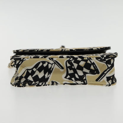 CHANEL Matelasse Chain Pouch Canvas Beige Gold CC yk15527A