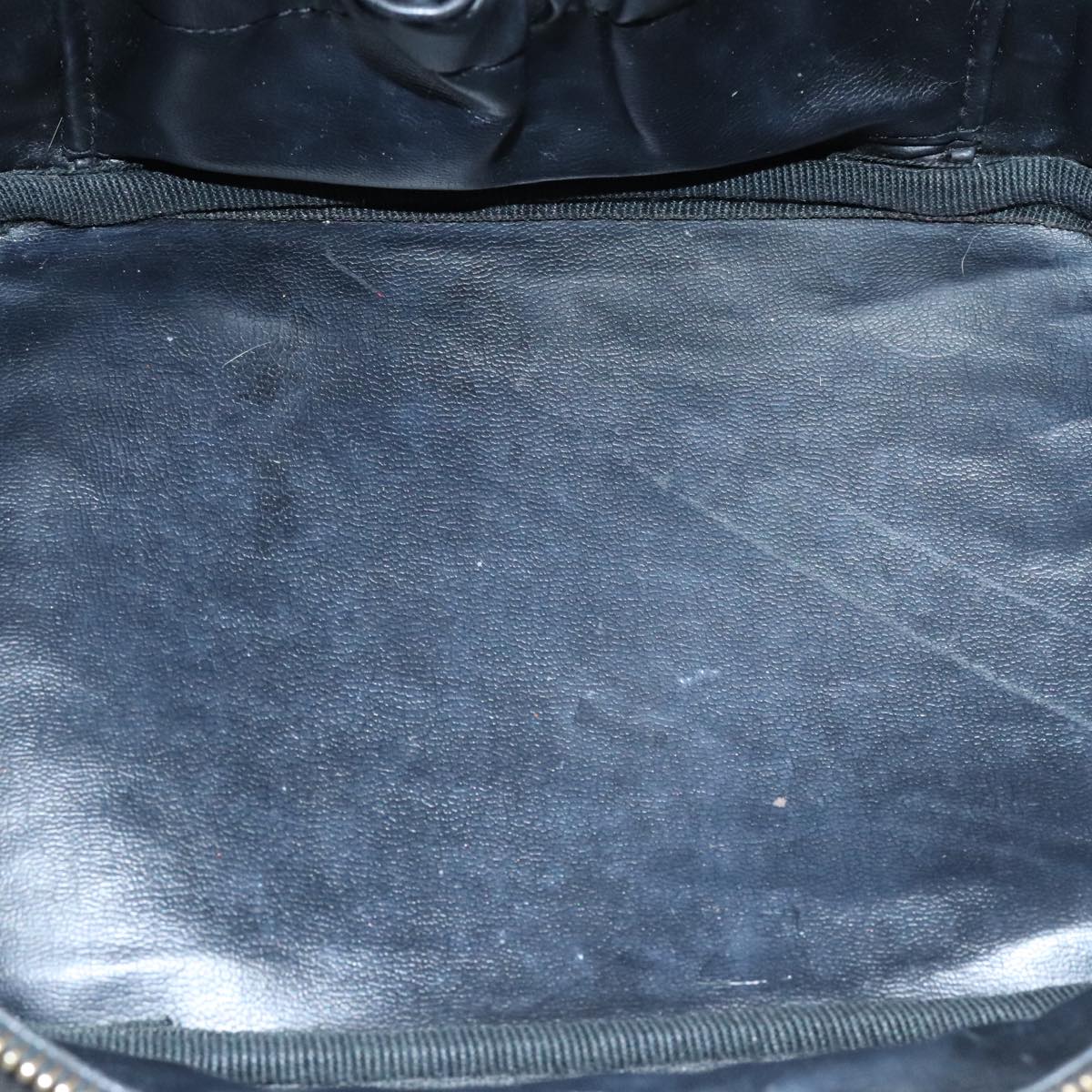 CHANEL Bicolore Vanity Cosmetic Pouch Leather Black Gold CC yk15541