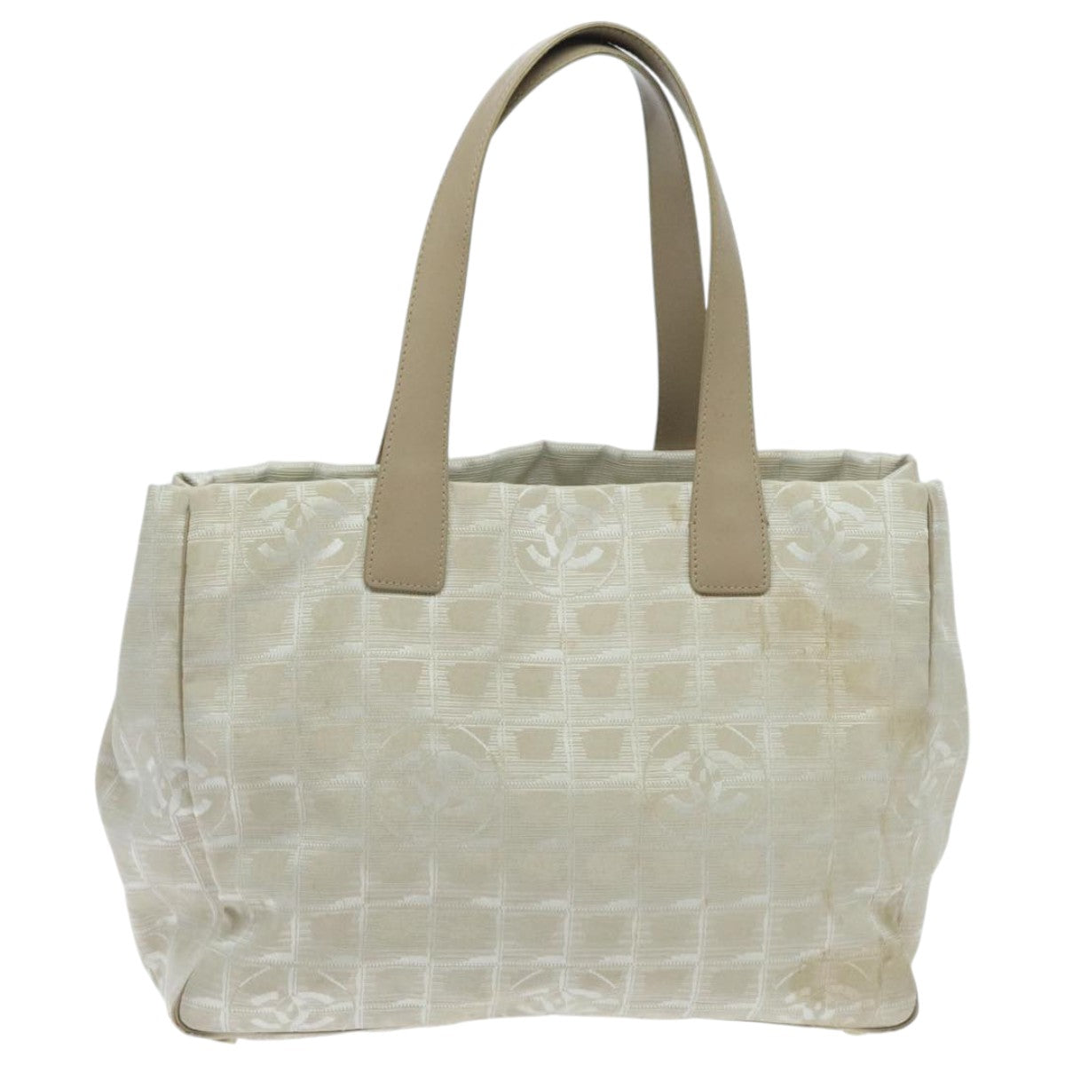 CHANEL New travel line Tote Bag Nylon Beige CC yk15563