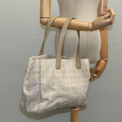 CHANEL New travel line Tote Bag Nylon Beige CC yk15563