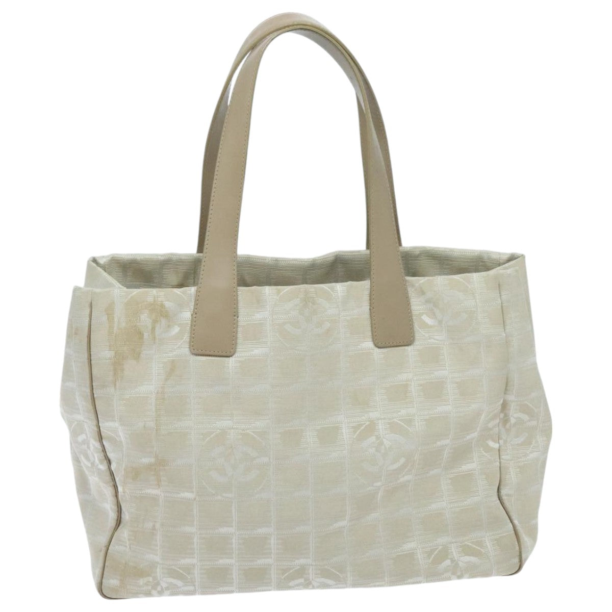 CHANEL New travel line Tote Bag Nylon Beige CC yk15563