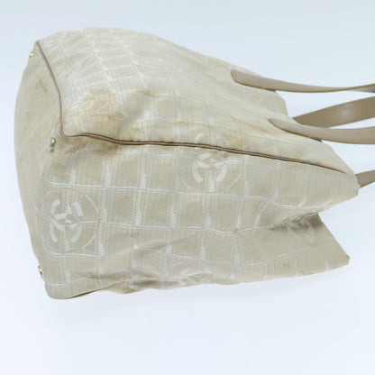 CHANEL New travel line Tote Bag Nylon Beige CC yk15563