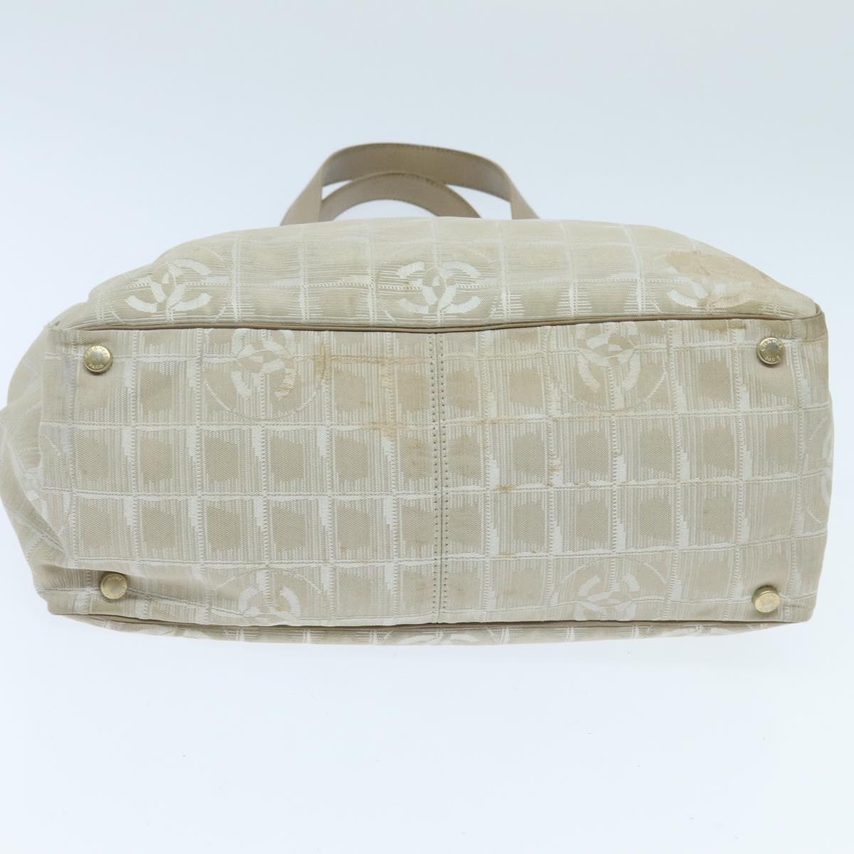 CHANEL New travel line Tote Bag Nylon Beige CC yk15563