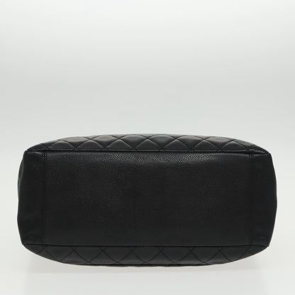 CHANEL Matelasse Chain Tote Bag Caviar Skin GST Black CC yk15656A