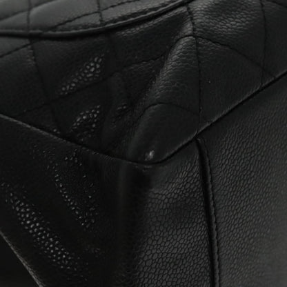 CHANEL Matelasse Chain Tote Bag Caviar Skin GST Black CC yk15656A