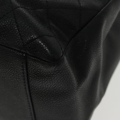 CHANEL Matelasse Chain Tote Bag Caviar Skin GST Black CC yk15656A