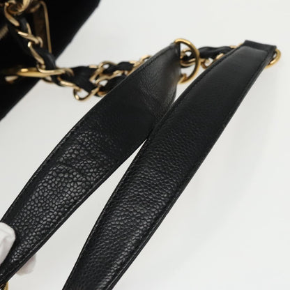 CHANEL Matelasse Chain Tote Bag Caviar Skin GST Black CC yk15656A
