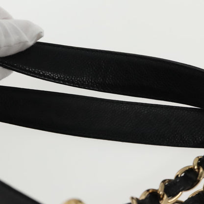 CHANEL Matelasse Chain Tote Bag Caviar Skin GST Black CC yk15656A