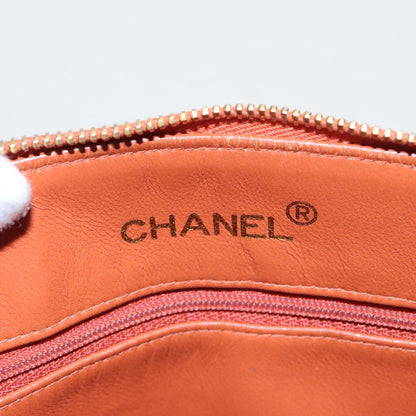CHANEL Matelasse Chain Shoulder Bag Caviar Skin Orange Gold CC yk15664A