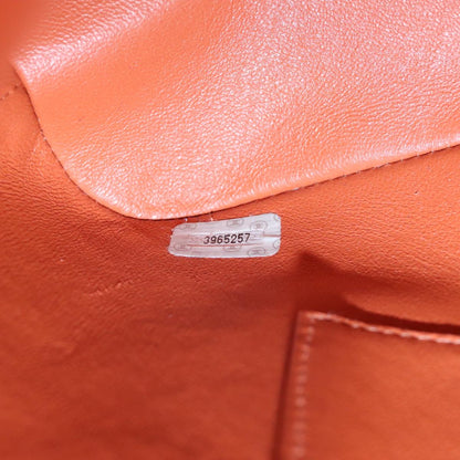CHANEL Matelasse Chain Shoulder Bag Caviar Skin Orange Gold CC yk15664A