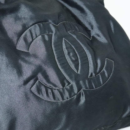 CHANEL COCO Mark Tote Bag Silk Black Gold CC yk15672