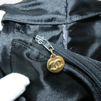 CHANEL COCO Mark Tote Bag Silk Black Gold CC yk15672