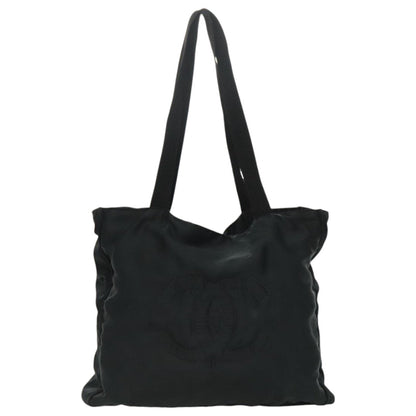 CHANEL COCO Mark Tote Bag Silk Black Gold CC yk15672