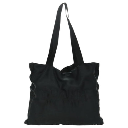 CHANEL COCO Mark Tote Bag Silk Black Gold CC yk15672