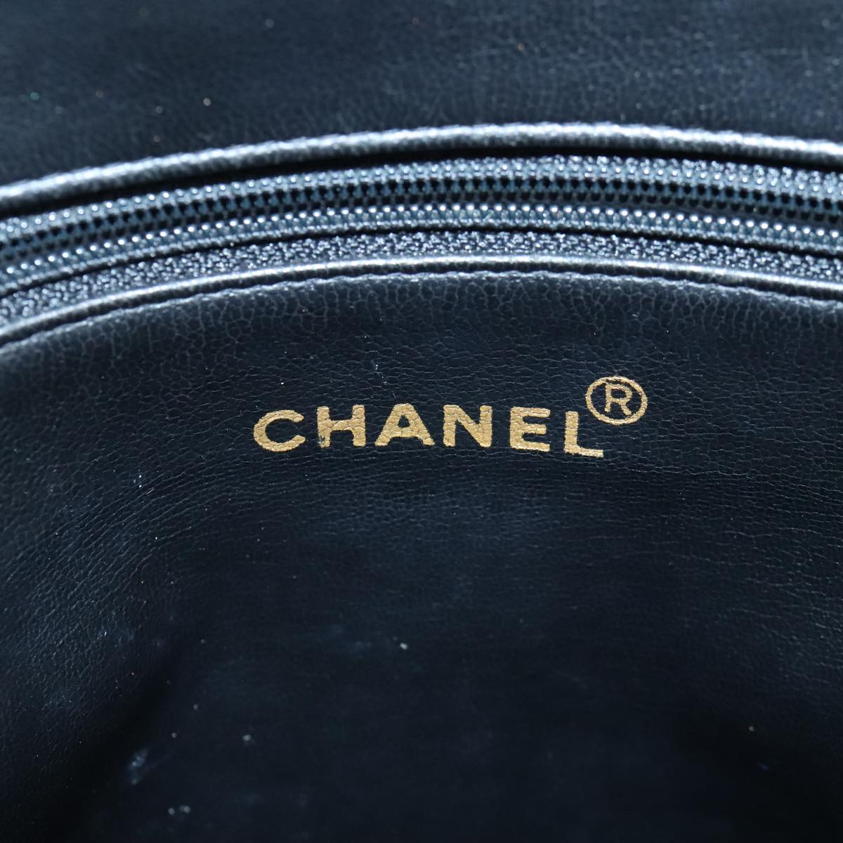 CHANEL COCO Mark Tote Bag Caviar Skin Black Gold CC yk15761